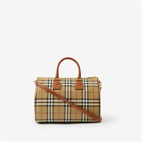 burberry medium nova check bowling bag|Medium Check Bowling Bag in Archive beige/briar brown.